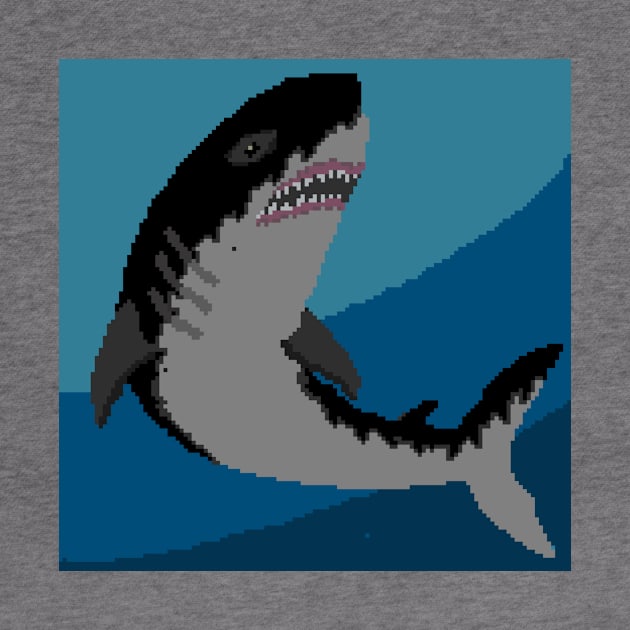 Pixel Megalodon - White by Design Fern